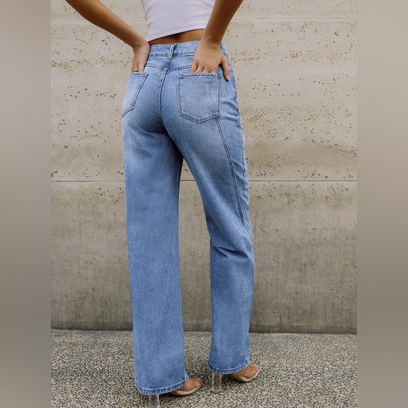 Commense Blue Flare Wide Leg Jeans - Picture 6 of 7